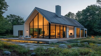 Modern Scandinavian Home in Wooded Setting