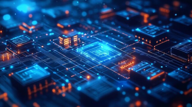 Futuristic Circuit Board Visualization