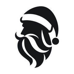 Christmas logo, Silhouette Santa Claus, Vector illustration