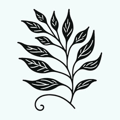 illustration of a plant
set of leaves
black and white silhouettes of leaves
seamless pattern with leaves