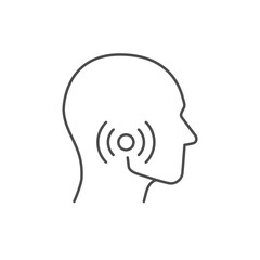 Jaw pain line outline icon
