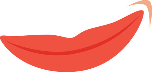 A vibrant red chili pepper icon features a smooth, curved shape that highlights its spicy essence, perfect for culinary illustrations or branding purposes.