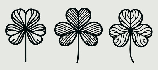 Obraz premium illustration of a plant set of leaves black and white silhouettes of leaves seamless pattern with leaves
