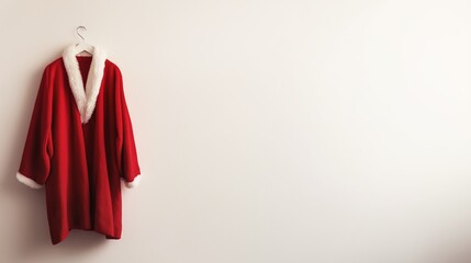 High-Quality Red Santa Claus Costume Isolated on a White Background Perfect for Holiday-Themed Projects and Celebrations