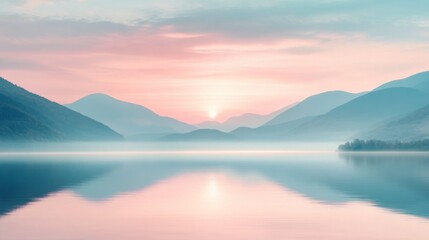 Fototapeta premium Serene Mountain Lake at Sunrise