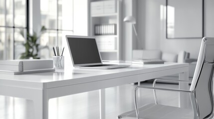 Fototapeta premium Modern Minimalist Office Workspace