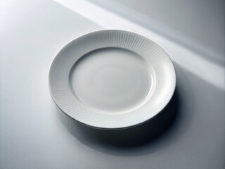 Elegant White Plate on White Background - High Dynamic Range Photography for Culinary and Minimalist Themes
