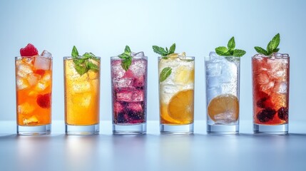 Colorful Refreshing Beverages Display