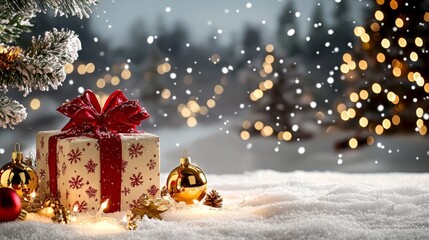 Christmas background. Festive New Year and Christmas composition design