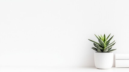 Obraz premium Modern Minimalist Plant Arrangement on White Background