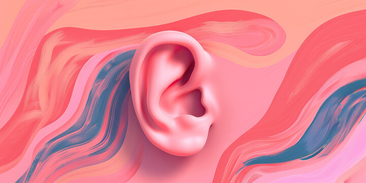 An abstract representation of a therapist's listening ear, conveying the importance of support in mental health journeys.