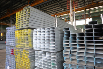 steel pipe product group square pipe Construction steel products such as black steel pipes, image...