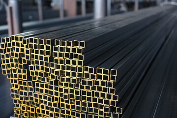 steel pipe product group square pipe Construction steel products such as black steel pipes, image...