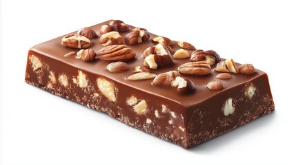 Delicious Fudge Dessert with Nuts and Chocolate Toppings