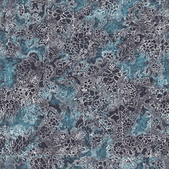 The Abstract Dithered Blue Floral Pattern