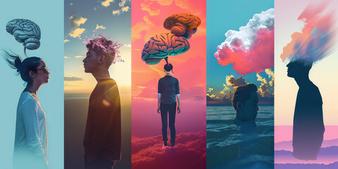 A collage of coping mechanisms, showcasing diverse strategies for managing mental health struggles.