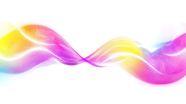 A vibrant, colorful sound wave equalizer with smooth, flowing lines