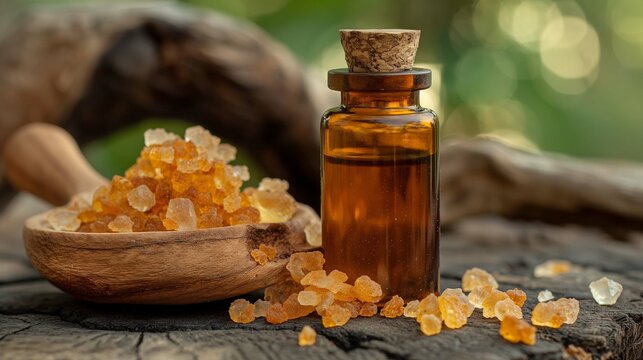 Freshly Harvested Guggul Resin in Natural Setting