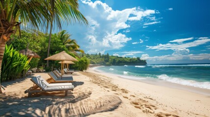 Relaxing Beach Scene in Bali, Indonesia