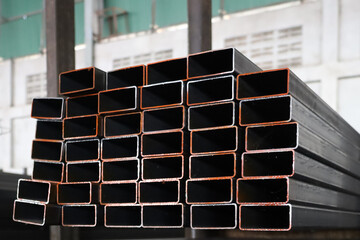 steel pipe product group square pipe Construction steel products such as black steel pipes, image...