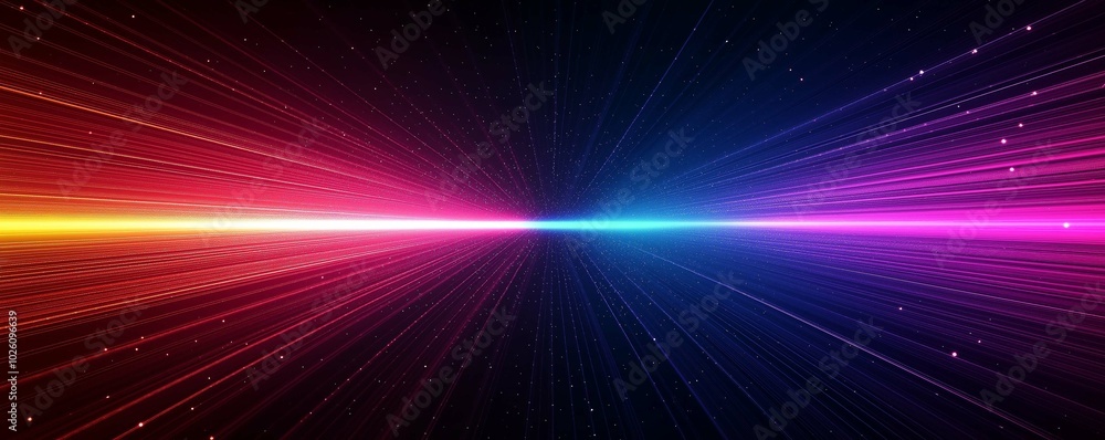 Poster vibrant gradient line pattern with framing effect