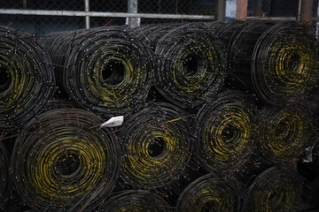 steel pipe product group square pipe Construction steel products such as black steel pipes, image ideas, examples of steel products.metal warehouse industry, delivery to customers.