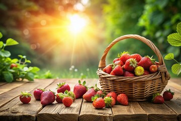 Fresh Strawberries in a Basket - Summer Harvest Delight