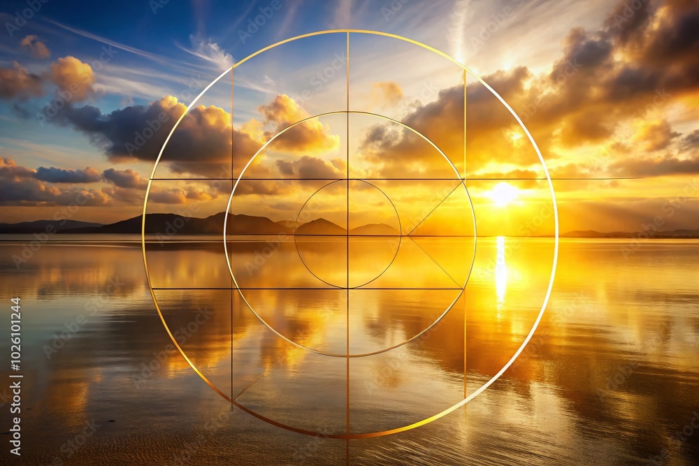 Poster golden ratio transparent design with high dynamic range for artistic visuals