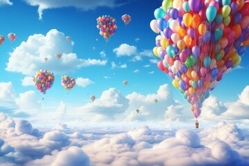 Skyward Joy: The Magic of Flying Balloons, generative ai