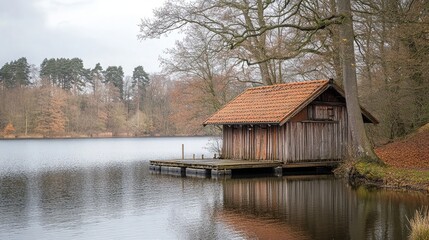 Serene Wooden Cabin by Tranquil Lake