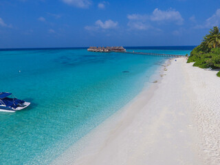 angaga island aerial view, maldives ocean