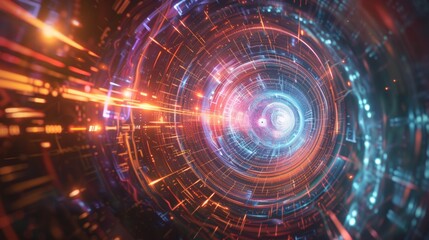 Obraz premium Quantum Teleportation Visualization in Abstract Style