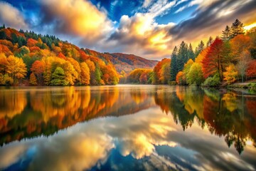 Fototapeta premium Long Exposure November Landscapes and Autumn Colors for Stunning Visuals