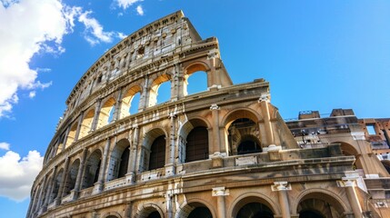 Obraz premium Captivating Colosseum in Rome, Italy against Blue Sky