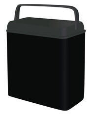 Black cooler box. vector illustration