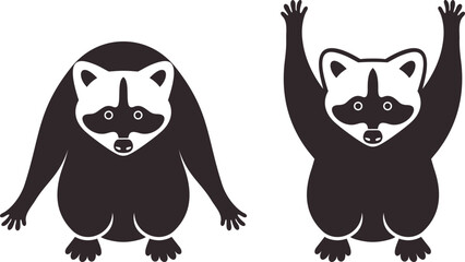 Raccoon logo. Isolated raccoon on white background