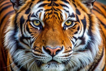 Fototapeta premium Majestic Bengal Tiger Face Close-Up Photography for Nature Lovers and Wildlife Enthusiasts