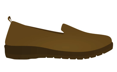 Brown  loafer shoes. vector illustration