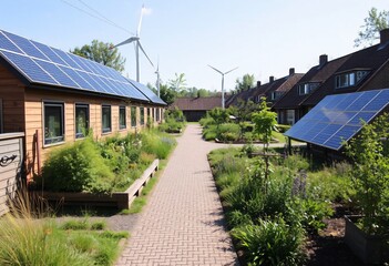 Obraz premium Duurzame toekomst met zonnepanelen