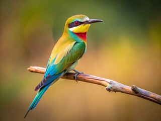 Fototapeta premium Minimalist Bluetailed Bee Eater in Natural Habitat - Stunning Bird Photography