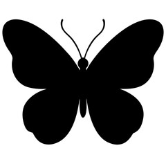 A solid black butterfly