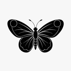 A solid black butterfly