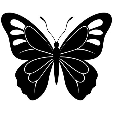 recommend clip art: A solid black butterfly