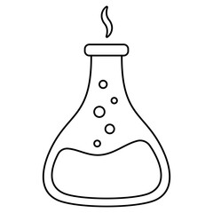 chemical liquid in flask with steam 