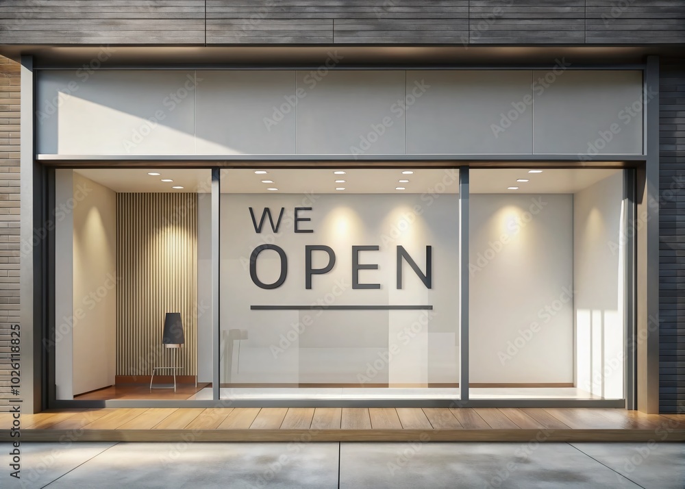 Poster minimalist vector banner design for open signage in elegant style