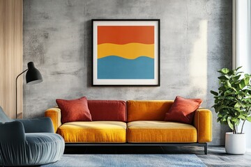 Create mockup design for picture frame in a teens living room