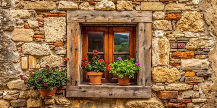 Minimalist Wooden Window in Nemi, Italy - Serene Urban Charm