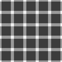Strip fabric background seamless, composition tartan texture vector. Front textile check plaid pattern in white and grey colors.