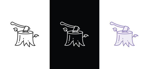Deforestation Icon. An outline style icon of deforestation