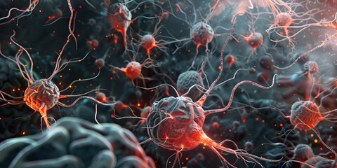 A chaotic mass of brain neurons, conveying the complexity of mental illness.